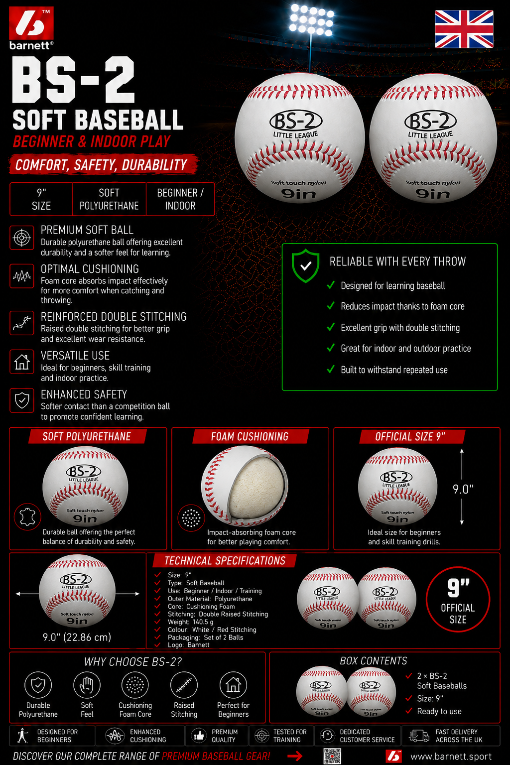 BS-2 Balle de Baseball, 2 pièces
