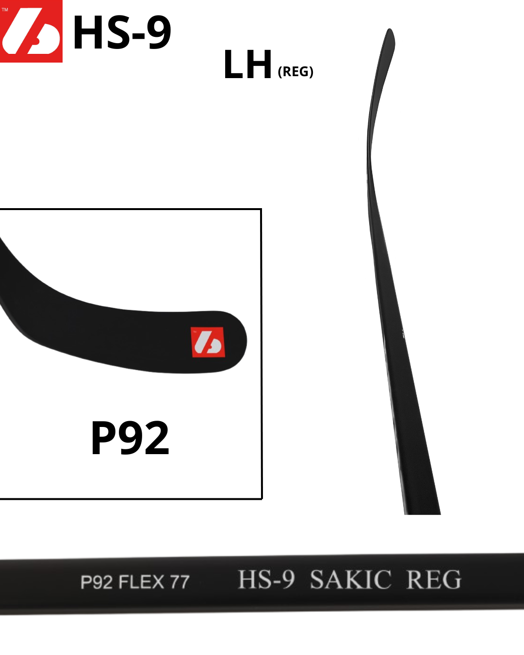 HS-9 Crosse de hockey en carbone haut module