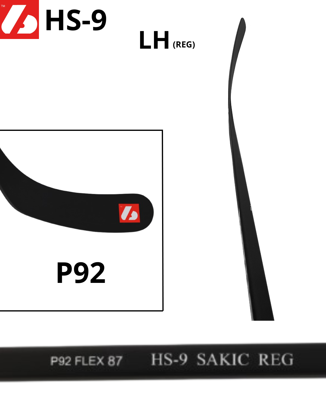 HS-9 Crosse de hockey en carbone haut module