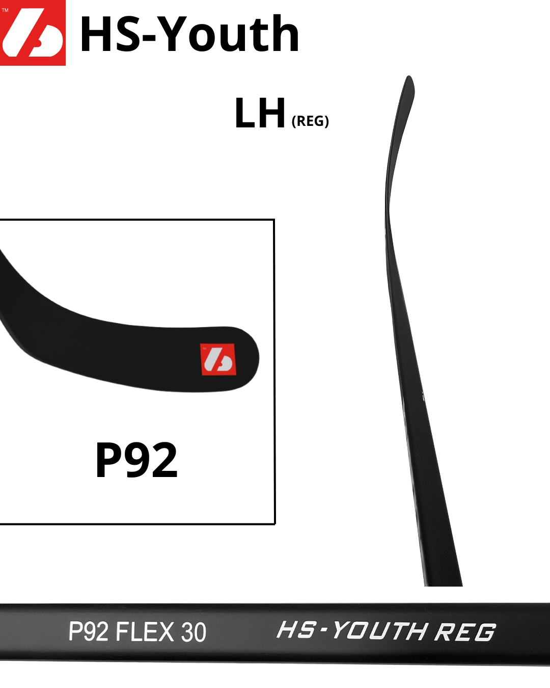 HS-Youth Crosse de hockey junior en carbone