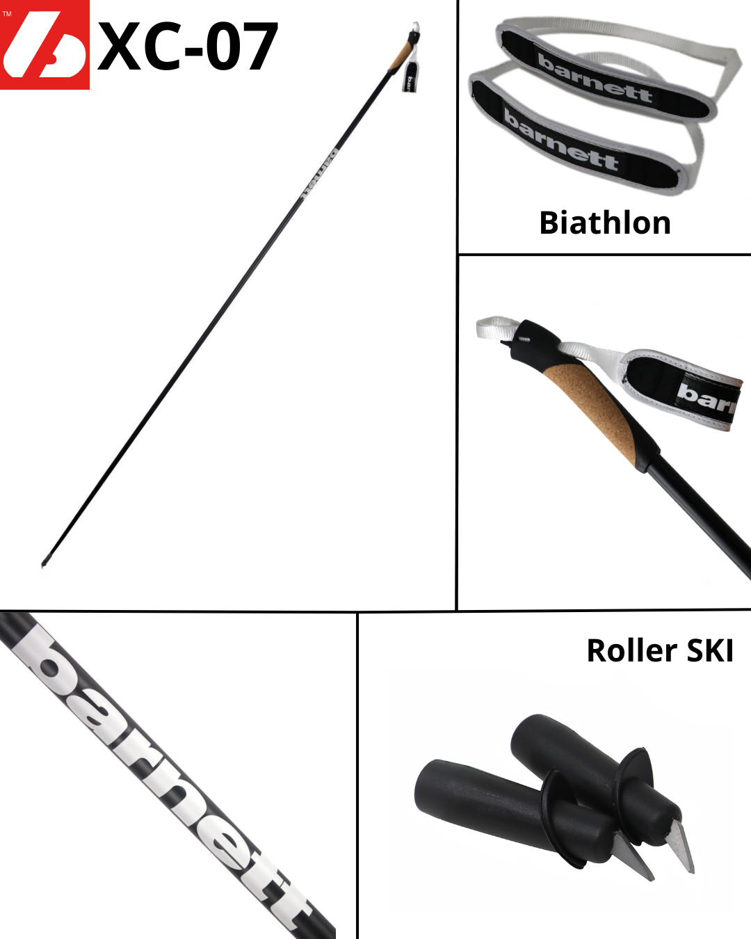 XC-07 Bâtons carbone de ski (de fond et ski-roues) junior (x2)