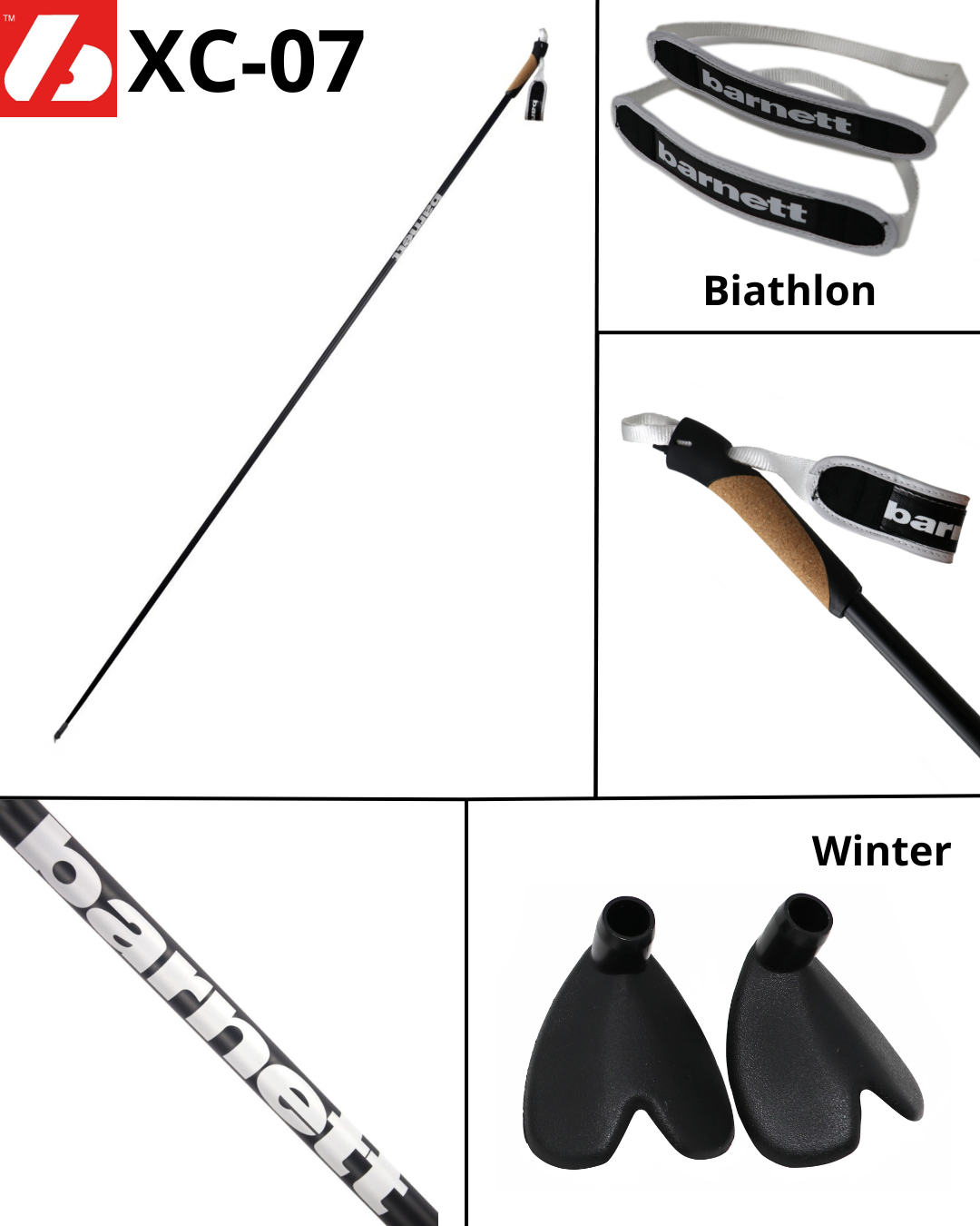 XC-07 Bâtons carbone de ski (de fond et ski-roues) junior (x2)