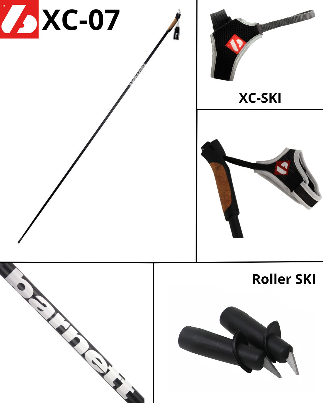 XC-07 Bâtons carbone de ski (de fond et ski-roues) junior (x2)