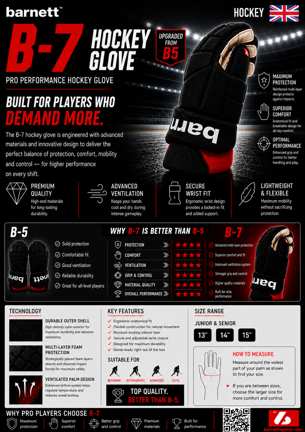 B-7 Gant de hockey compétition