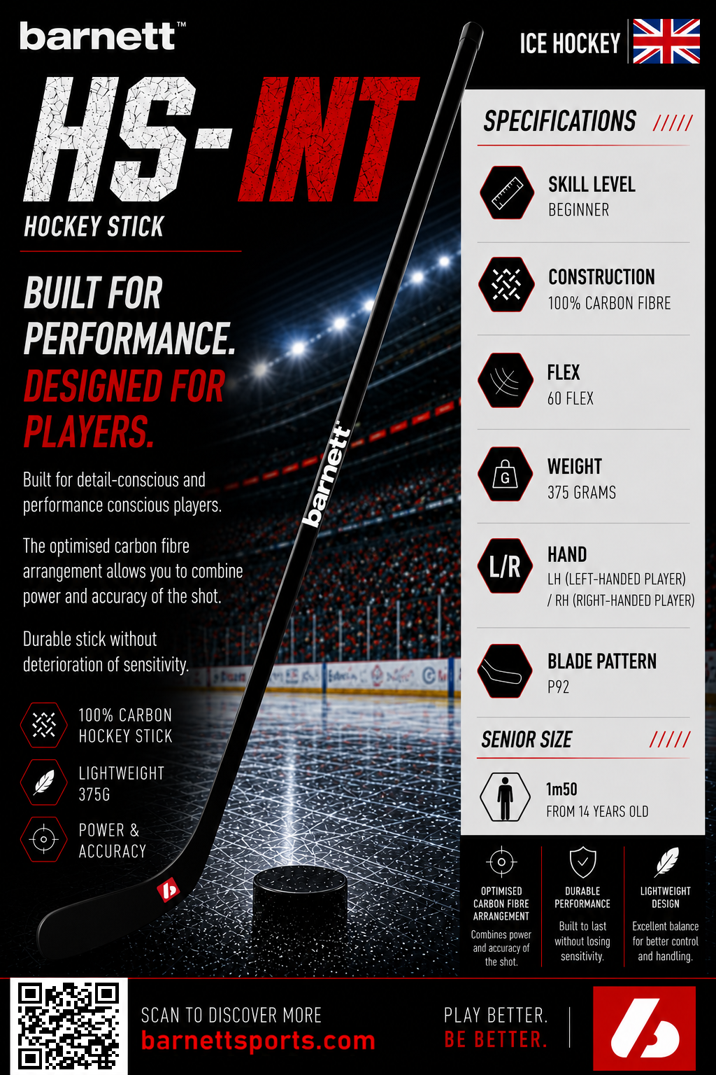 HS-INT crosse de hockey en carbone