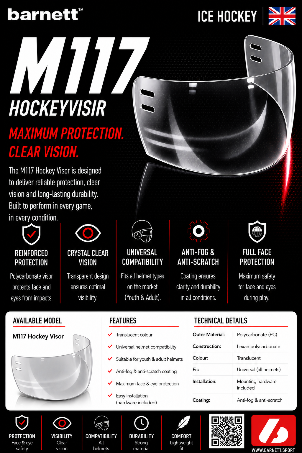 M117 Visière de Hockey