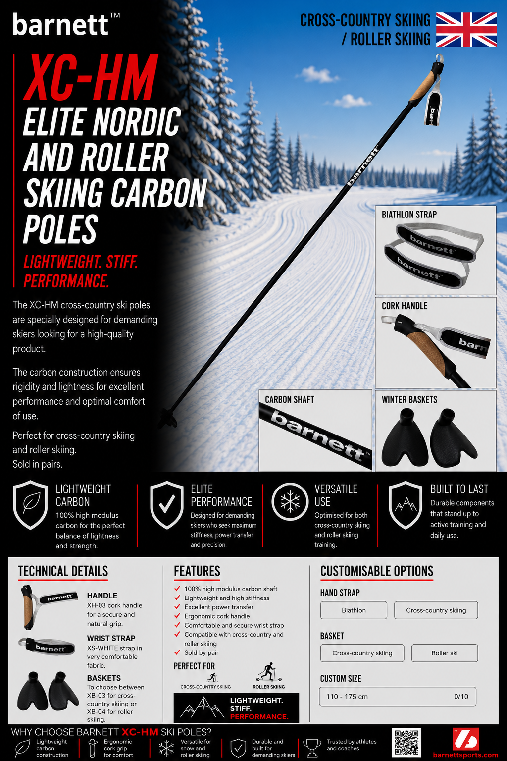 Palice XC-HM iz 100 % visokomodularnega karbona