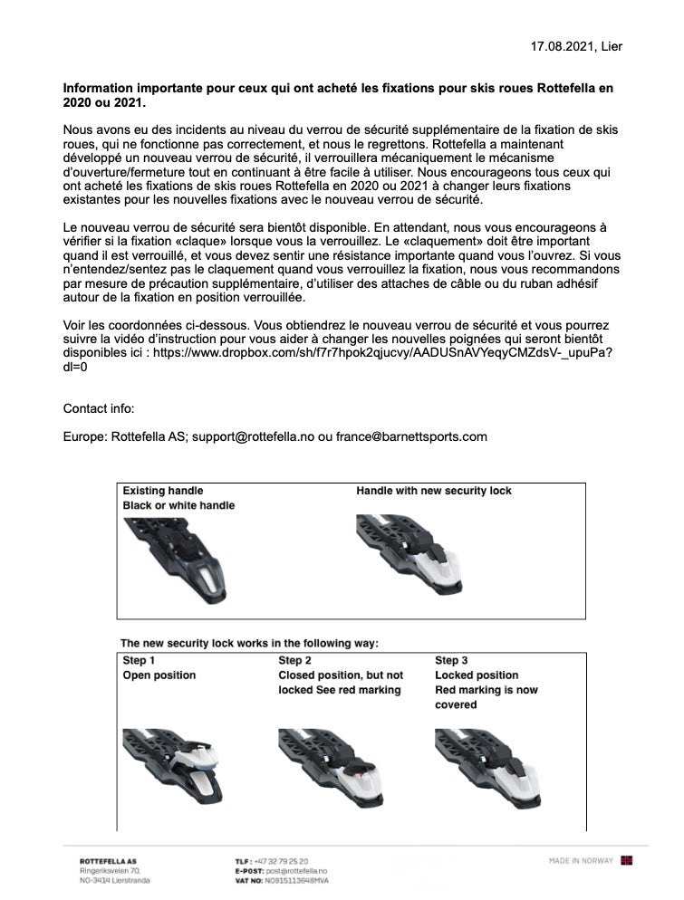 RCC-CARBON Fixations NNN Ski roue