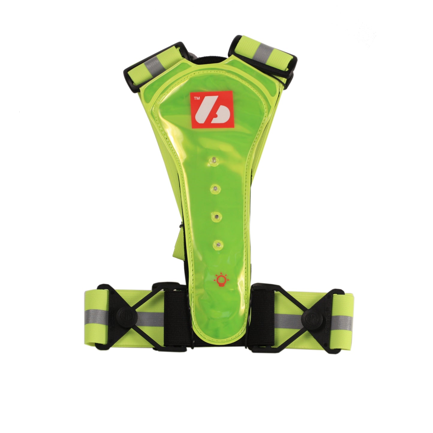 LW-1 Veste Jaune Fluo avec LED et Bandes Réfléchissantes (Ski – Running – Rollerski – Bike)