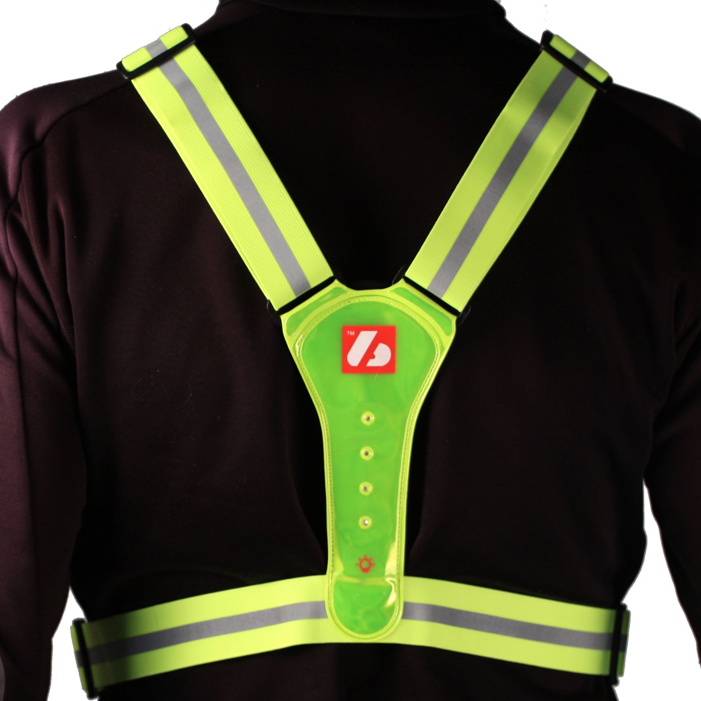 LW-1 Veste Jaune Fluo avec LED et Bandes Réfléchissantes (Ski – Running – Rollerski – Bike)