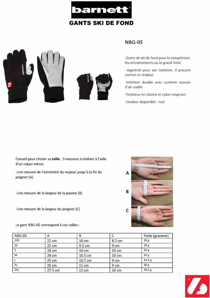 NBG-05 gants de ski de fond grand froid