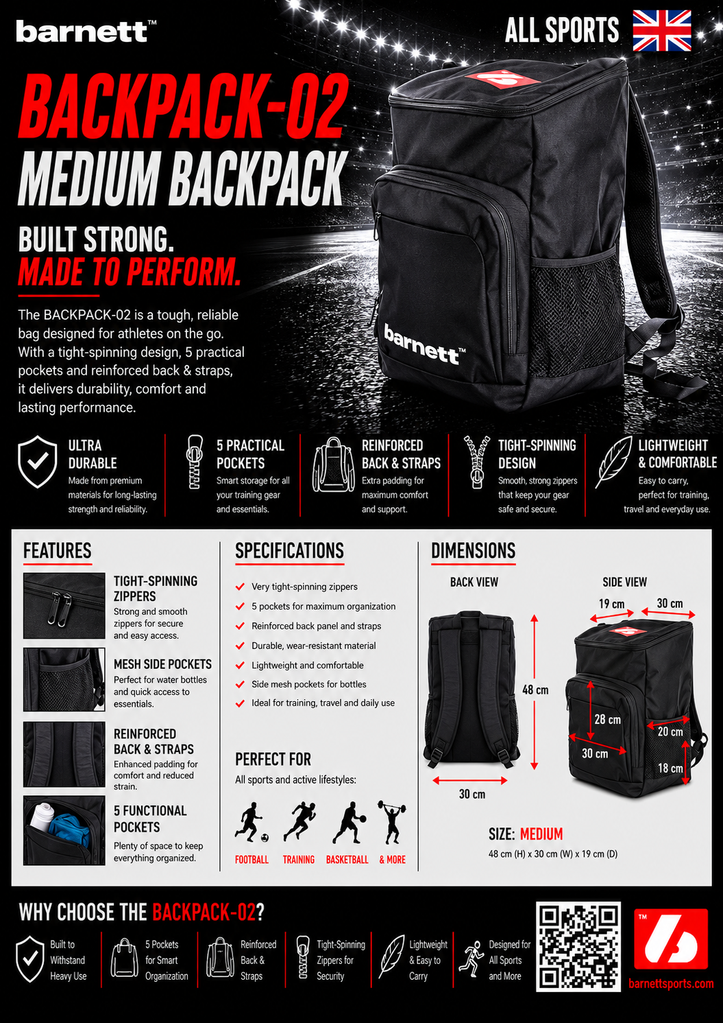 BACKPACK-02 Sac à dos, Noir