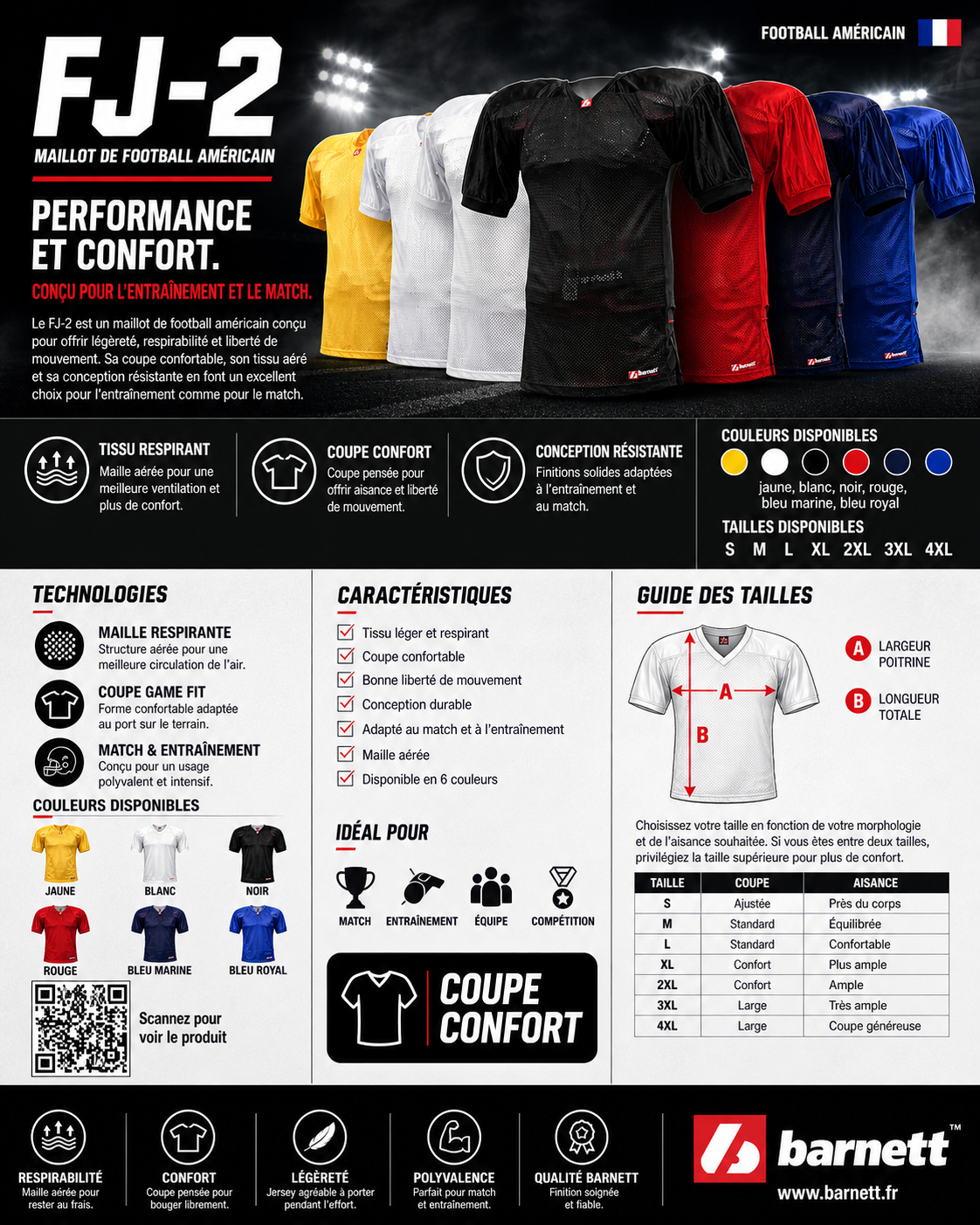 Maglia da football americano FJ-2, partita