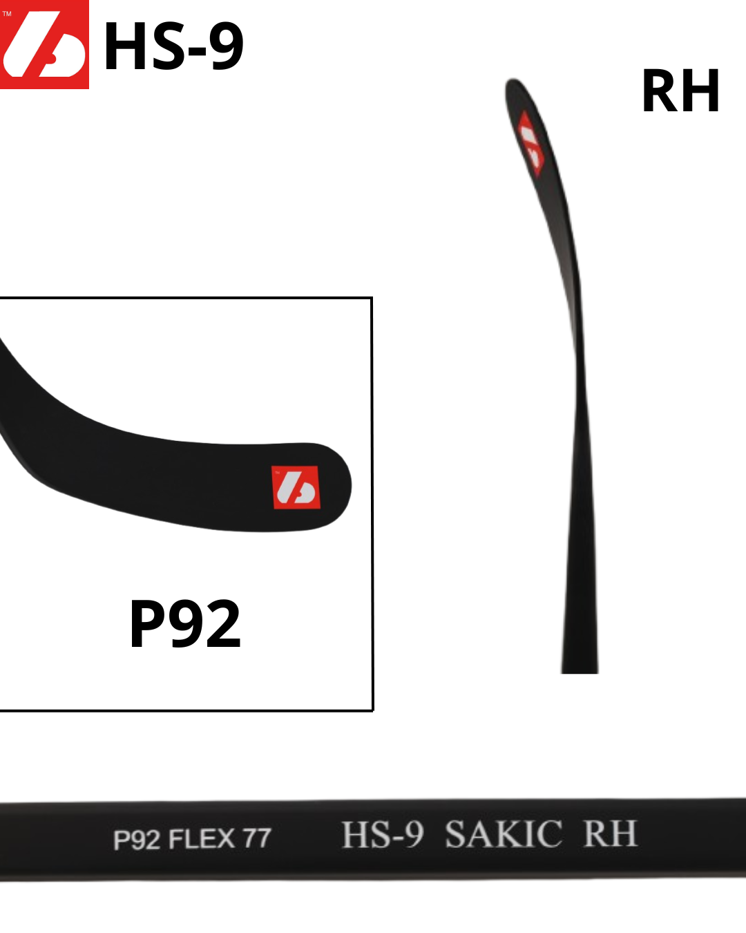 HS-9 Crosse de hockey en carbone haut module