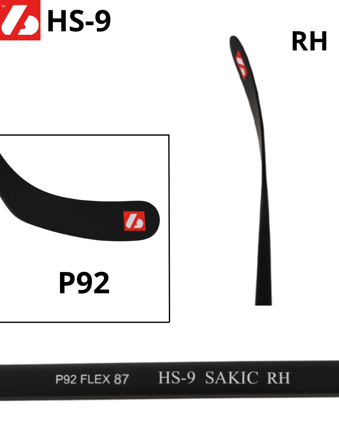 HS-9 Crosse de hockey en carbone haut module