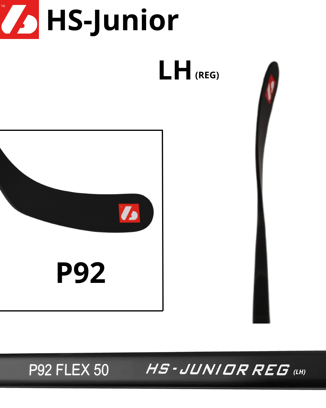 HS-Junior crosse de hockey en carbone