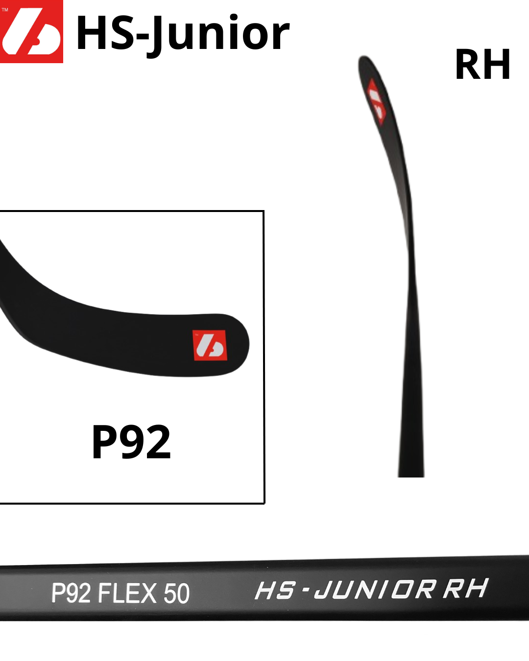 HS-Junior crosse de hockey en carbone