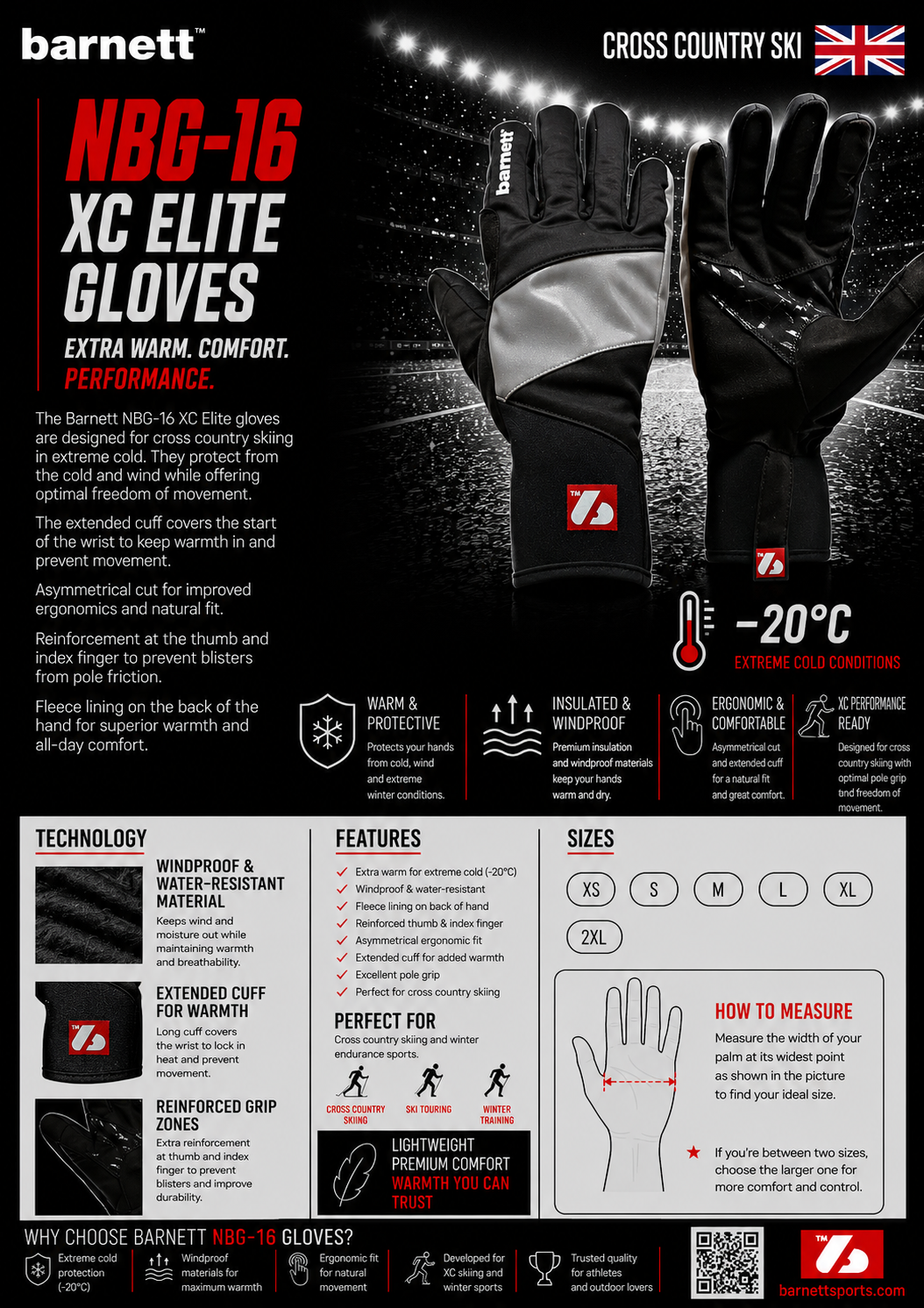 NBG-16 xc elite téli kesztyű sífutáshoz -20°C-ig