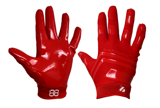 FRG-03 gants de football américain de pro receveur, RE,DB ,RB, Rouge