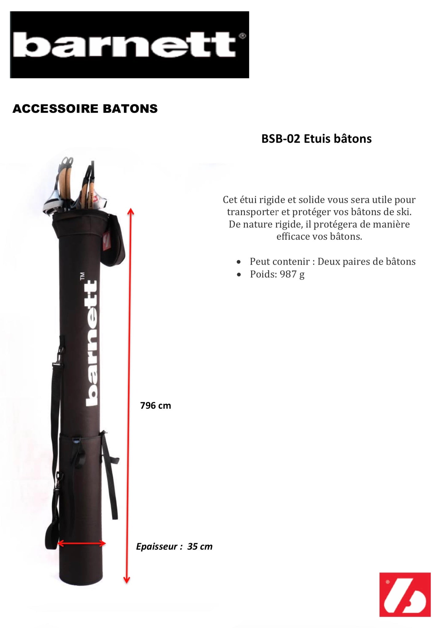 BSB-01 Housse pour bâtons de ski