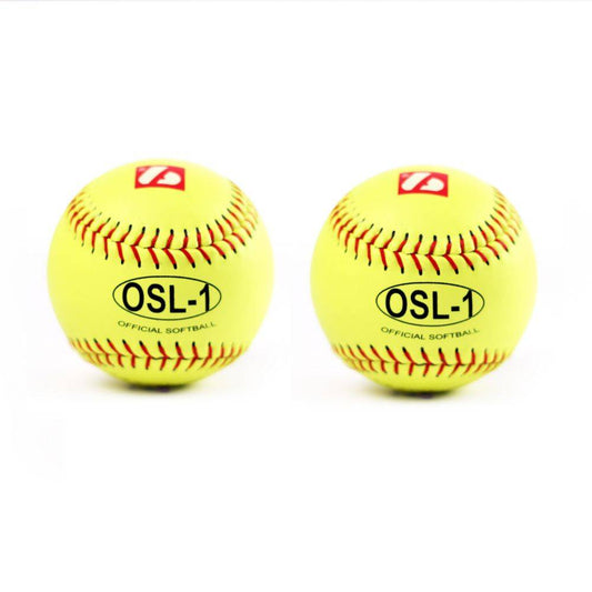 OSL-1 balle de compétition softball, 12'', jaune 2 pièces
