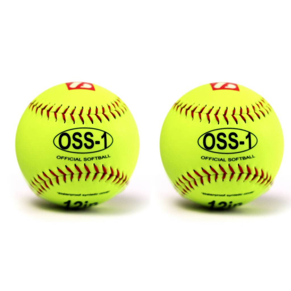 OSS-1 balle de softball entraînement, 12'', jaune, 2 pièces