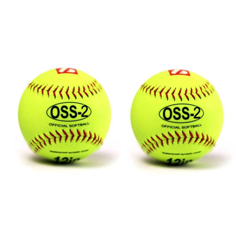 OSS-2 balle de softball initiation 12'', jaune, 2 pièces