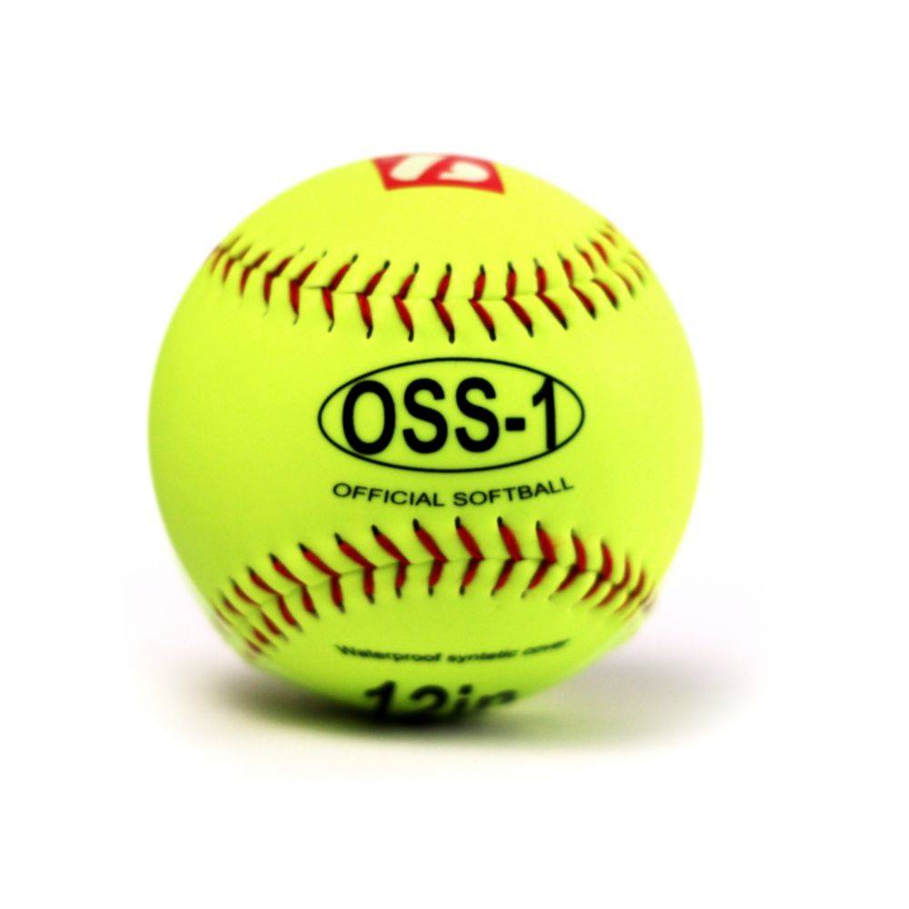 OSS-1 balle de softball entraînement, 12'', jaune, 1 douzaine
